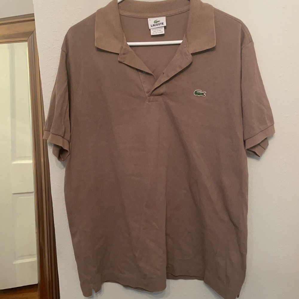 Men’s medium tan Lacoste polo